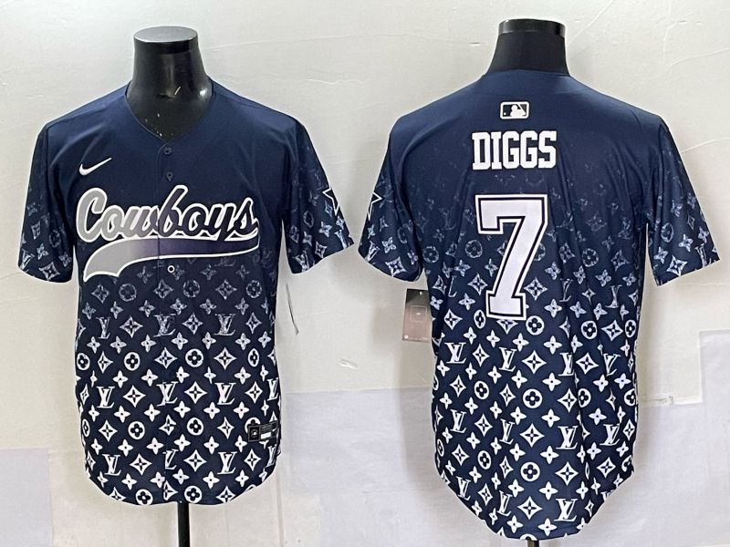Men 2025 Dallas Cowboys #7 Diggs Drak blue Nike Limited NFL Jersey style 031